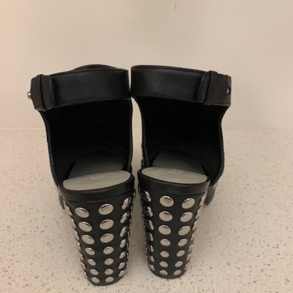 1. State Leather Black Heels with Silver Decals - Picture 3 of 5